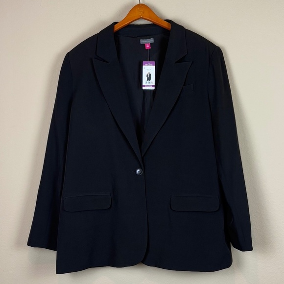 Vince Camuto Black Lined Single Button Front Closure Long Sleeve Blazer NWT - Picture 1 of 14